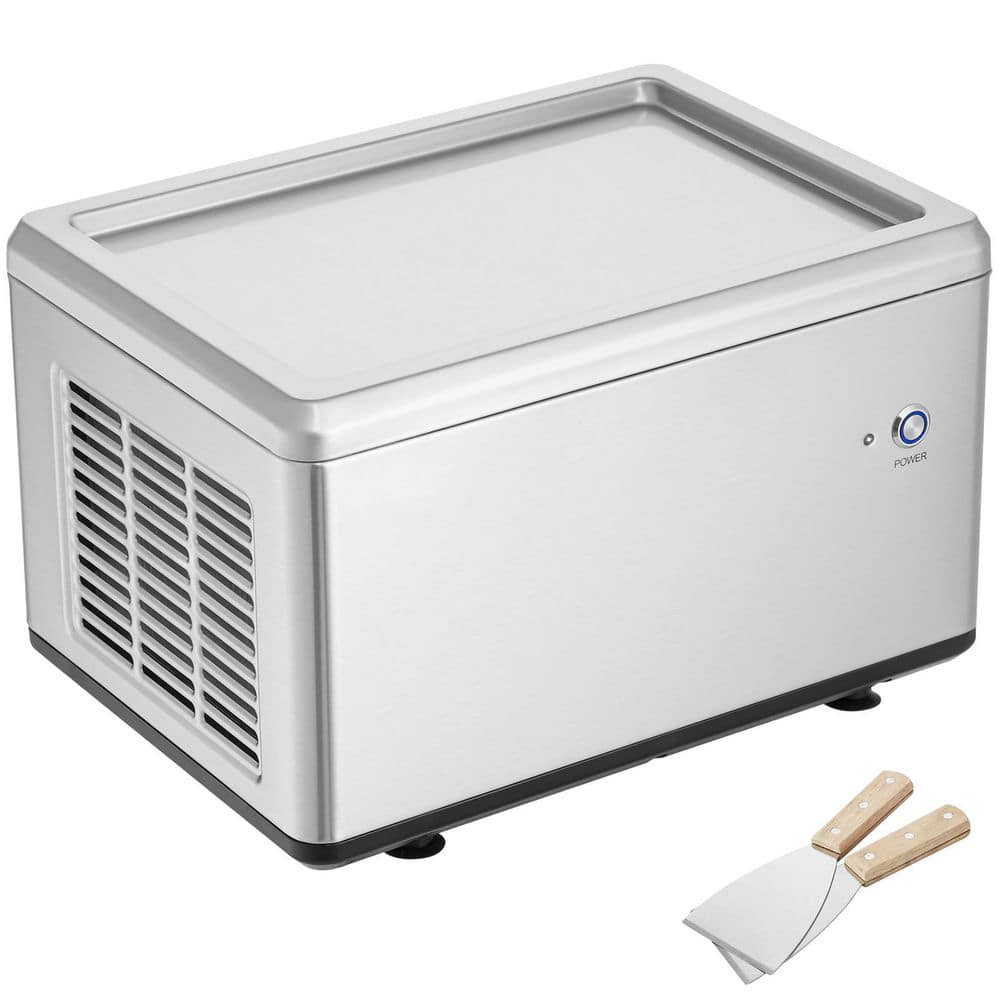 Fried Ice Cream Roll Machine, 12.6 in. L x 8.5 in. W Stir-Fried Ice Cream Pan, Stainless Steel Rolled Ice Cream Maker