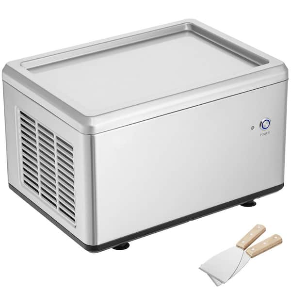 SKYSHALO Fried Ice Cream Roll Machine, 12.6 in. L x 8.5 in. W Stir-Fried Ice Cream Pan, Stainless Steel Rolled Ice Cream Maker