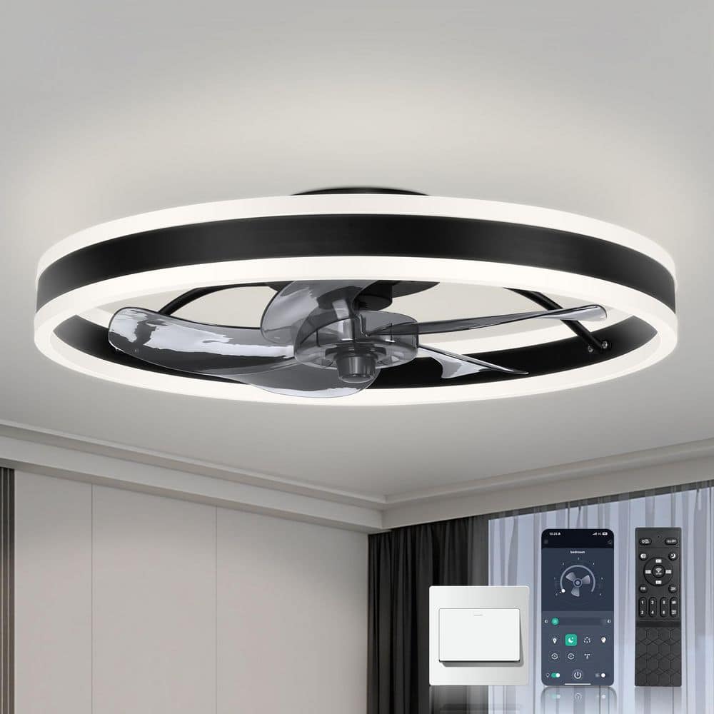 20 in. Indoor Smart Ceiling Fans with Lights with Remote&APP, Low Profile C