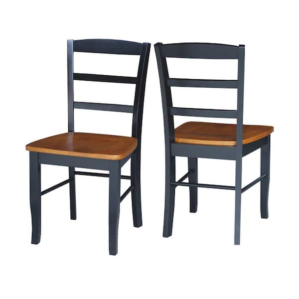 International Concepts Madrid Black and Cherry Wood Dining Chair (Set of 2)