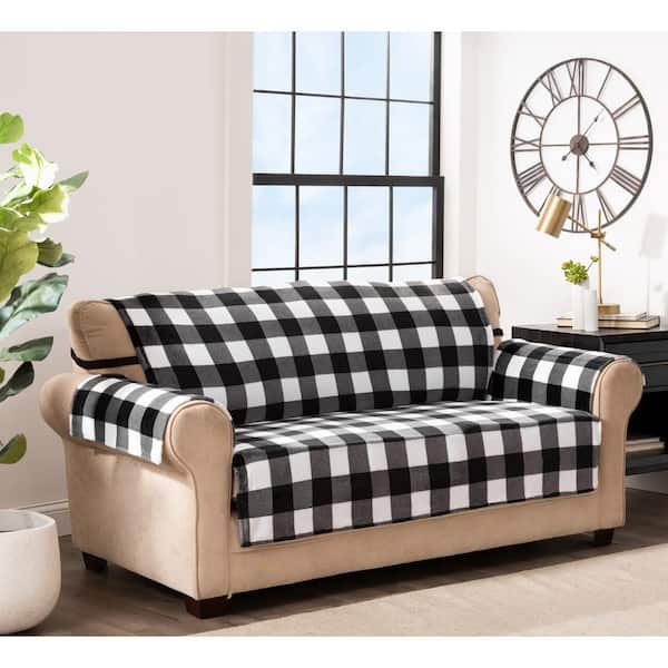 Sofa Furniture Cover, Black And White Buffalo Check Sofa Covers