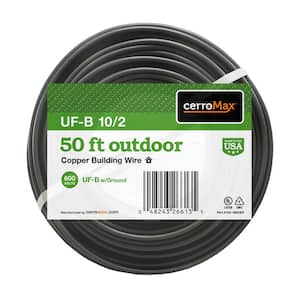 50 ft. 10/2 Gray Solid CerroMax Copper UF-B Cable with Ground Wire