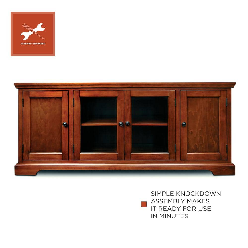 Westwood Cherry 60-Inch Hardwood TV Stand with Cabinets