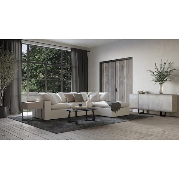Carina 42 in. Black Rectangle Solid Ash Wood Coffee Table with Sculptural Base