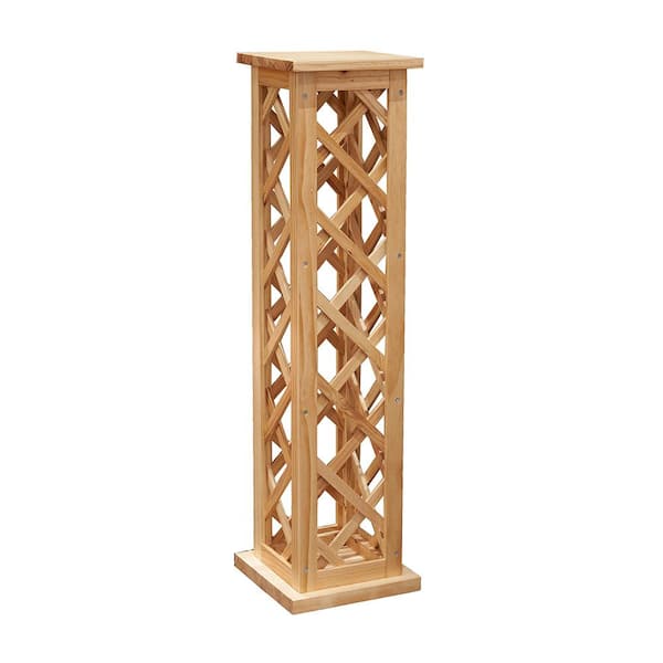 EPOWP 12-Bottle Brown Wood Freestanding Wine Rack in Natural
