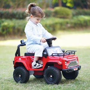 6-Volt Kids Ride on Truck, Electric Vehicle with MP3/USB/Bluetooth, Battery Powered Toy Car, Red and Black