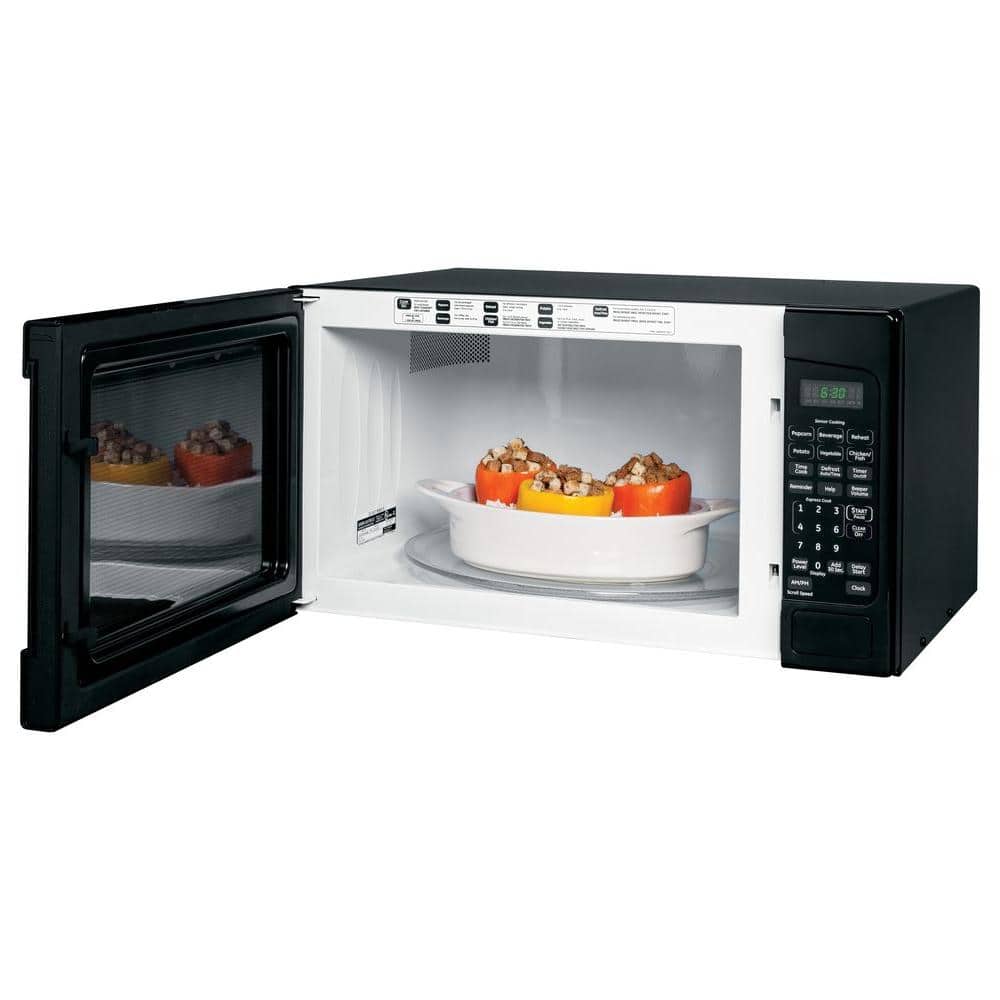 GE Black 2.0 Cu. Ft. Countertop Microwave with Glass Door