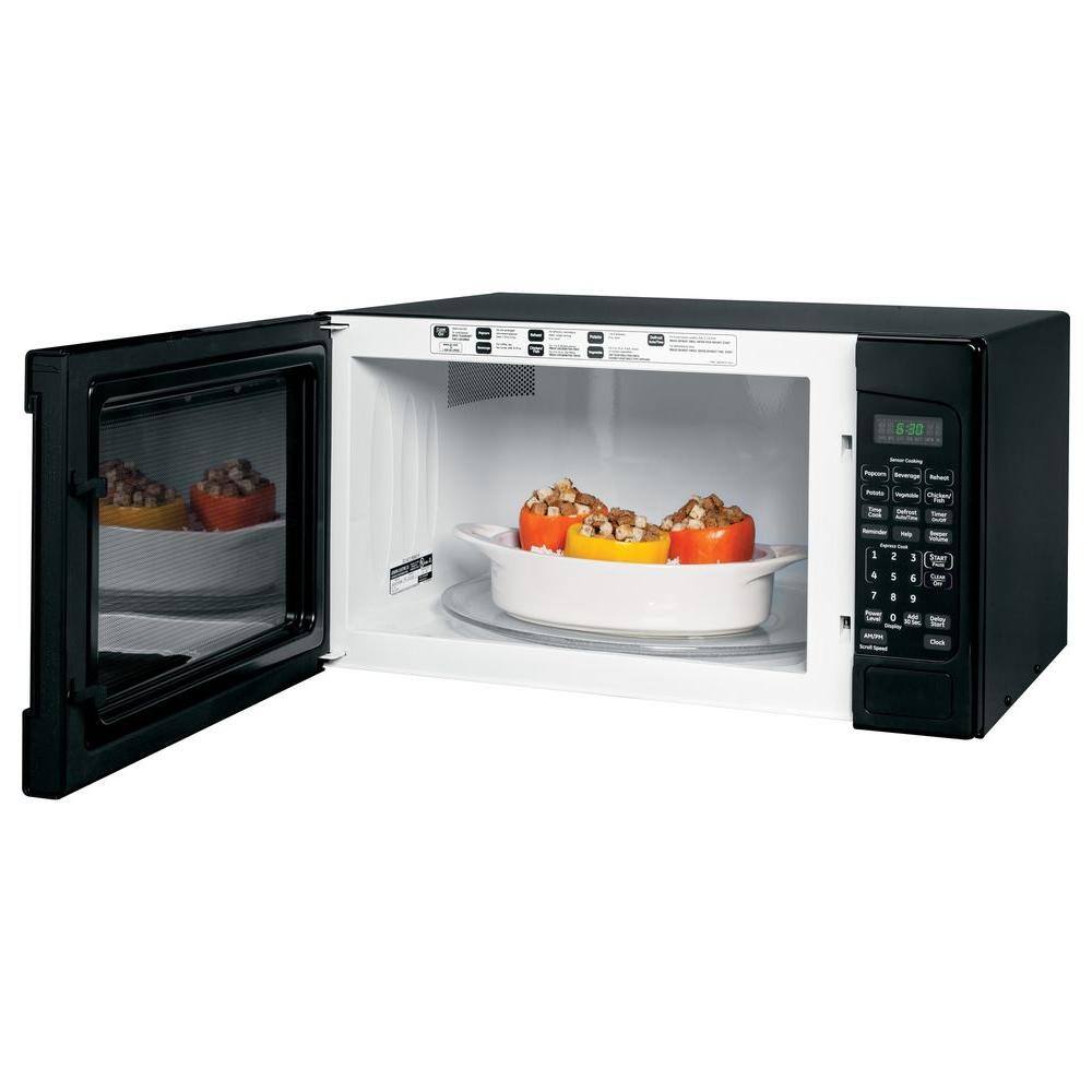 GE Black 2.0 Cu. Ft. Countertop Microwave with Glass Door