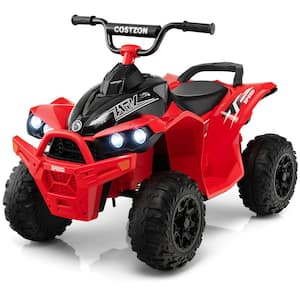 Costway 12 Volt Battery Powered Kids Ride On ATV Electric 4 Wheeler Quad Car with MP3 and Light TQ10122US GN The Home Depot