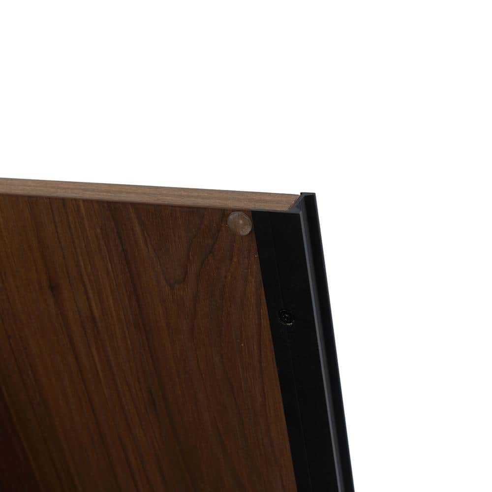 24'' Brown Walnut Single Vanity with White Resin Sink