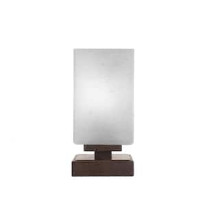 Quincy 8.25 in. Dark Granite Accent Lamp with Glass Shade