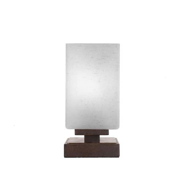 Unbranded Quincy 8.25 in. Dark Granite Accent Lamp with Glass Shade
