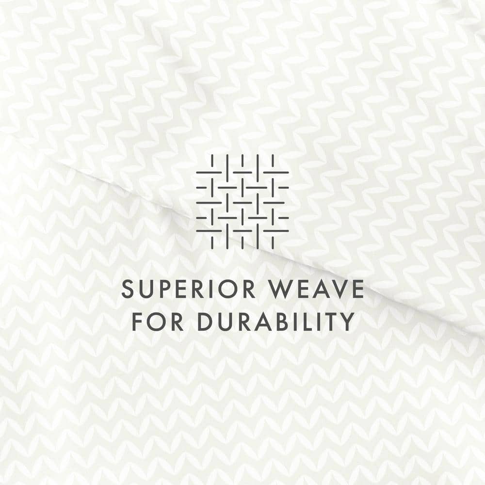 Sage Green Chevron Pattern King Duvet Cover Set