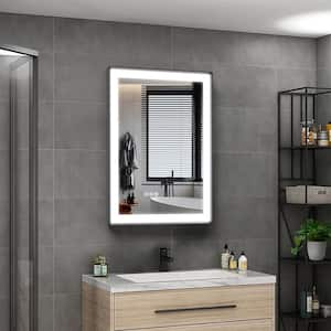 24 in. W x 32 in. H Rectangular Black Framed Anti-Fog LED Dimmable 3CCT Light Modern Wall Bathroom Vanity Mirror