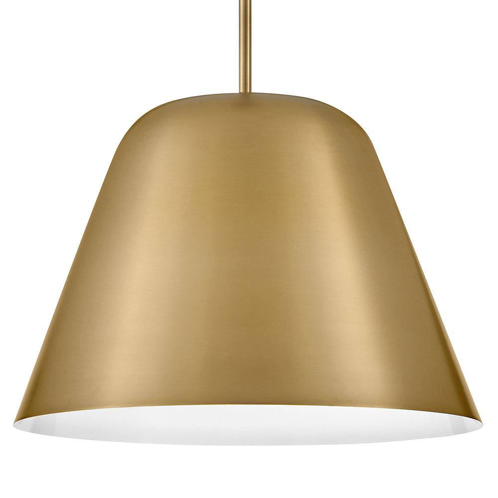 Lacquered Brass LED Drum Pendant Light