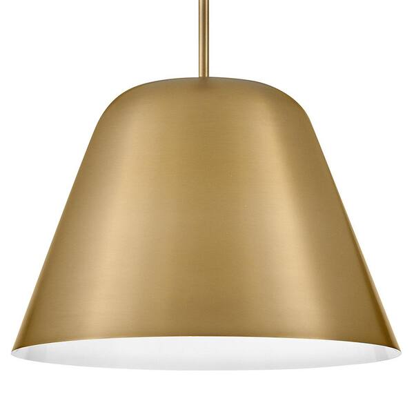 LARK Madi 1-Light Lacquered Brass Cone Pendant Light 83707LCB - The Home  Depot