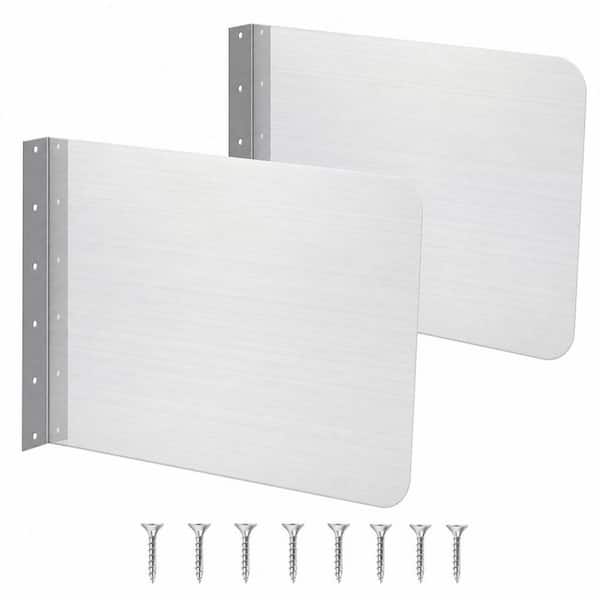 Wall Mount Stainless Steel Side Splash Guard with Screws for Kitchen Sink, 2-Pack 1.5 in. H x 17 in. W x 12 in. D