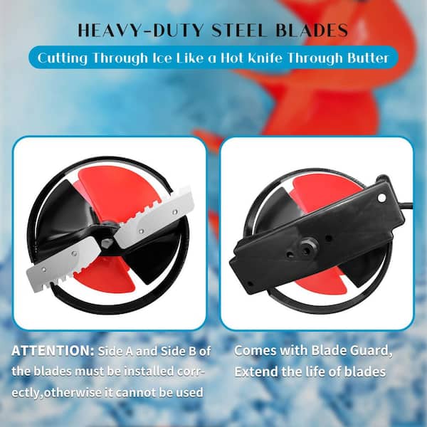 Cisvio Ice Fishing Auger, 3 Adjustable Depths Up to 55 in., Including  2-Pieces Replaceable Blades and Storage Bag-Scarlet OVDYS130-Scarlet-8 -  The Home Depot