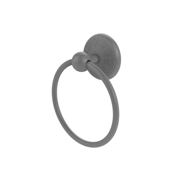 Allied Brass Monte Carlo Collection Wall Mounted Towel Ring in Matte Gray