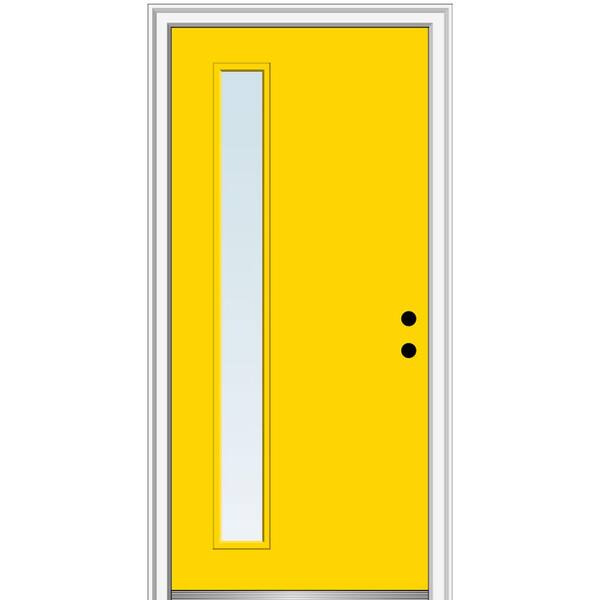 MMI Door 30 in. x 80 in. Viola Low-E Glass Left-Hand Inswing 1-Lite Clear Painted Steel Prehung Front Door