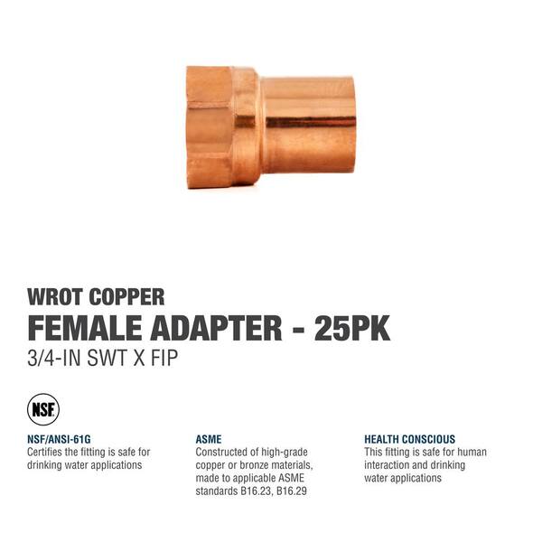 Everbilt 3/4 in. Copper Pressure Cup X MPT Adapter Fitting Pro