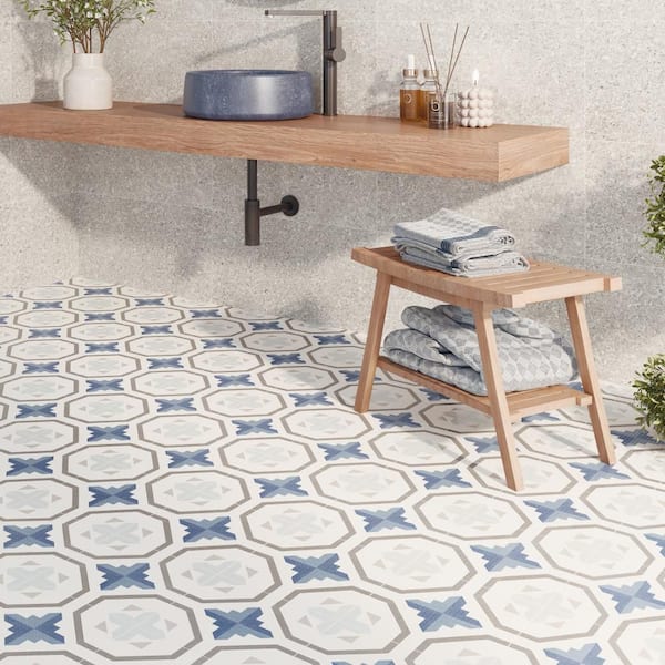 Prisma Blue 10 in. x 10 in. Porcelain Floor and Wall Tile (10.88 sq. ft. /Case)