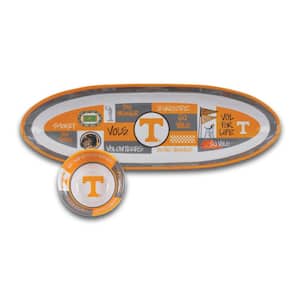 Tennessee 20 in. Assorted Colors Melamine Oval Chip and Dip Server (Set of 2)
