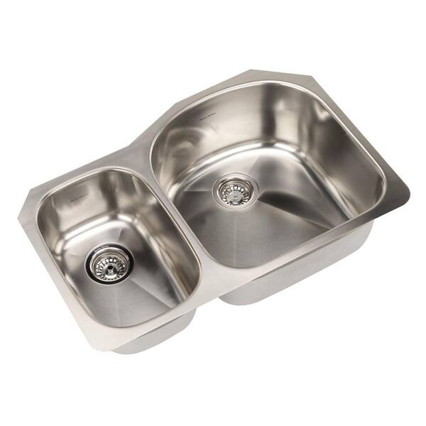 American Standard Prevoir Undermount Stainless Steel 32 in. Double Combo Bowl Kitchen Sink Kit