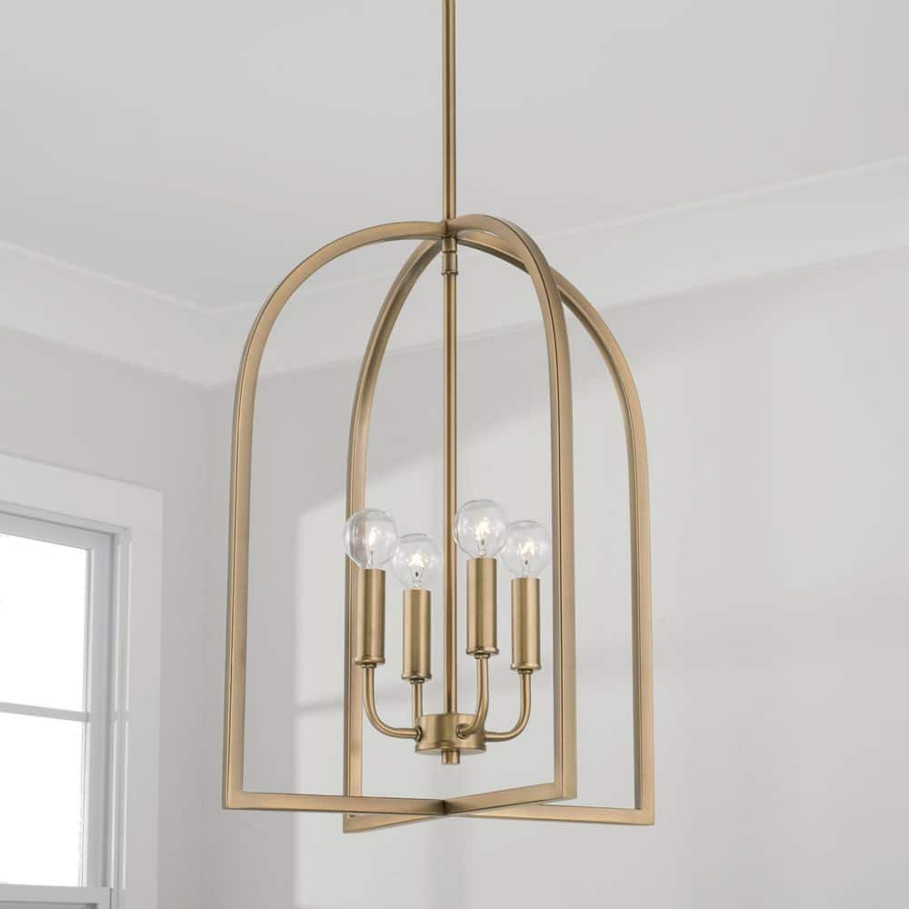Lawson Contemporary Aged Brass 4-Light Foyer Pendant