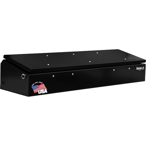 14x20x72 Heavy-Duty Gloss Black Steel Flatbed Cross Bed Top Mount Truck Tool Box