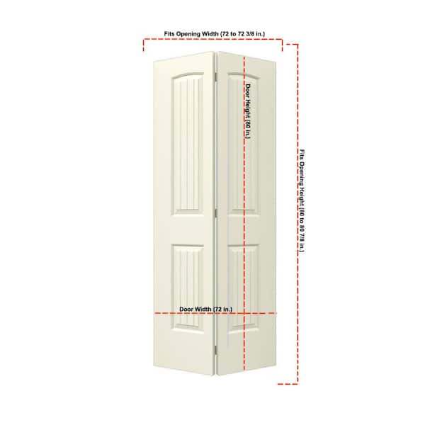 JELD-WEN 36 in. x 80 in. Santa Fe Vanilla Painted Smooth Molded