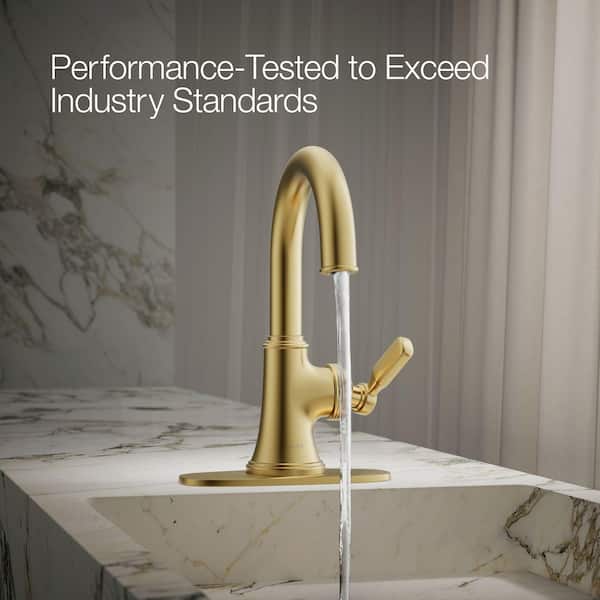 KOHLER Paces Gold Single Hole Single Handle Bathroom Faucet with