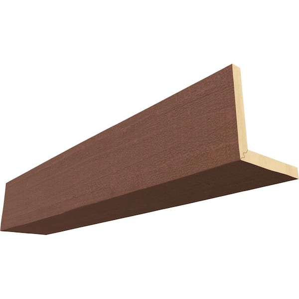 Ekena Millwork Endurathane 8 in. H x 4 in. W x 8 ft. L Rough Cedar Redwood Faux Wood Beam