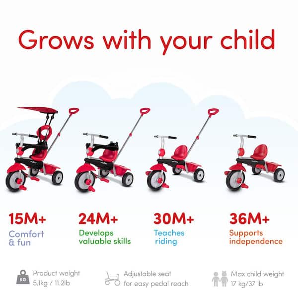 Red smarTrike 3190502 Zoom Baby Tricycle 