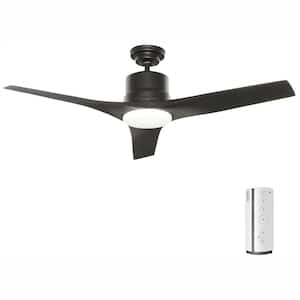 Piston 52 in. LED Indoor/Outdoor Matte Black Ceiling Fan