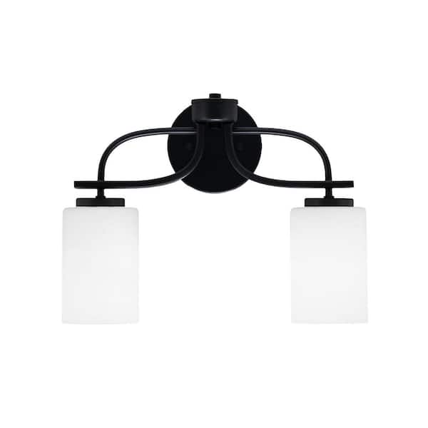 Unbranded Olympia 15.75 in. 2-Light Matte Black Vanity Light