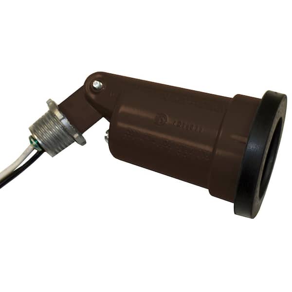 Commercial Electric Weatherproof Metal Security Lamp Holder, Bronze