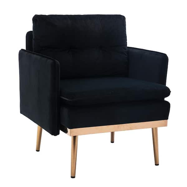 black accent chair chaise