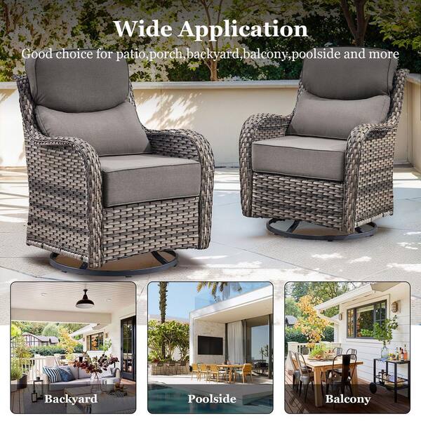 WAKE × Setinn Tour Porch 2P Set Seton Creek Outdoor Sofa and 2 Chairs with Coffee Table | Ashley