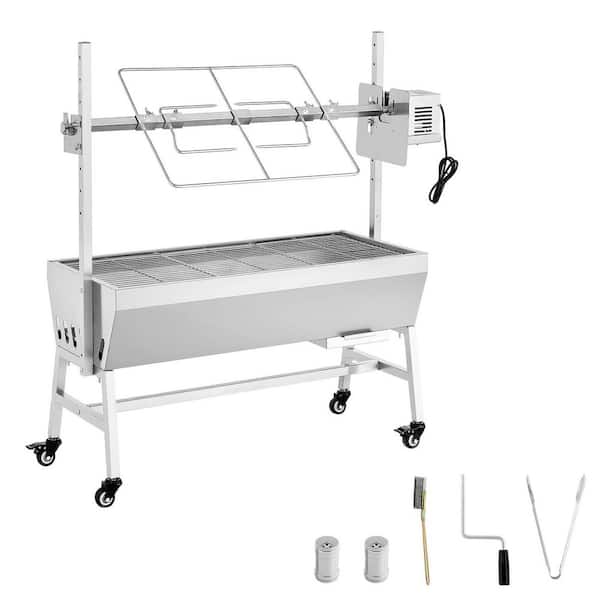 Upgrade Rotisserie Grill, 35 In. 90 Lbs. Capacity, BBQ Whole Charcoal Spit Grill, Electric 42 Watt Motor Roaster