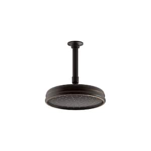 1-Spray Pattern 8 in. Ceiling Mount Rain Fixed Shower Head with Katalyst Air-Induction Technology in Oil-Rubbed Bronze