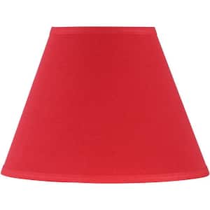 Mix and Match 9 in. Red Linen Empire Lamp Shade with Spider Fitter