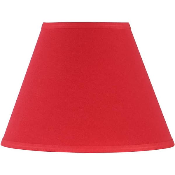 Aspen Creative Mix and Match 9 in. Red Linen Empire Lamp Shade with Spider Fitter