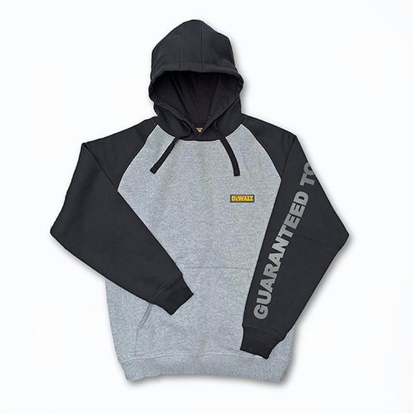 DEWALT Carson Men's Large Heather Grey/Black Cotton/Polyester Hooded Sweatshirt
