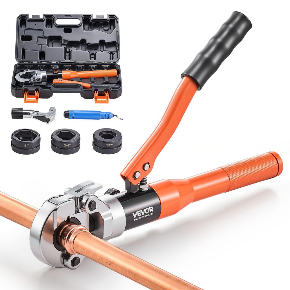 Copper Pipe Crimping Tool, Hydraulic Driven Pro Press Tool, Copper Tube Fittings Crimper for Narrow Spaces