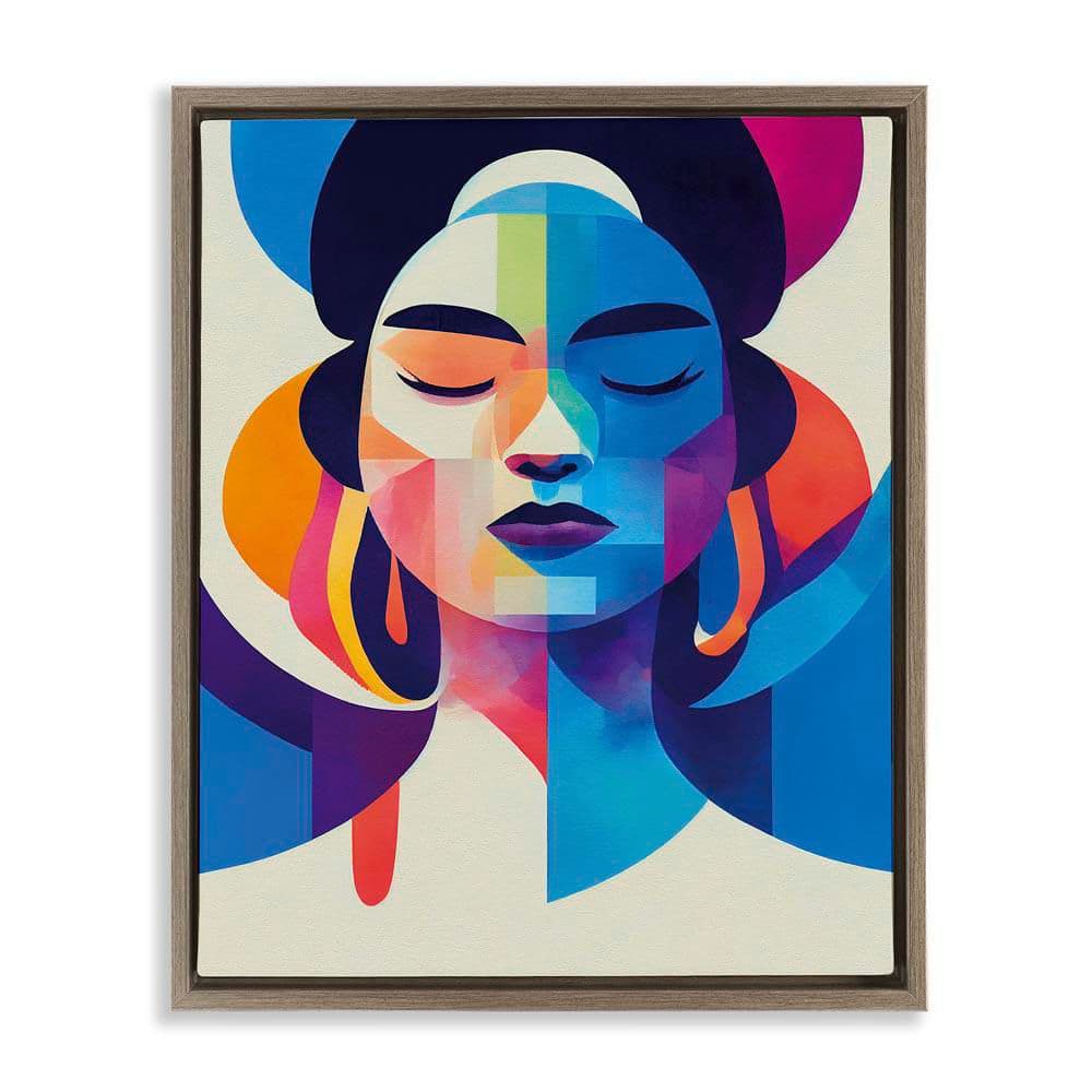 Bold Hue Woman's Face by Incado Brown Floater Frame People Graphic Art Print 31 in. x 25 in. price history on PriceWatchPro