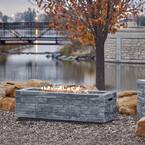 Ledgestone 48 in. x 15 in. Rectangle MGO Propane Fire Pit Table in Gray Ledgestone with NG Conversion Kit