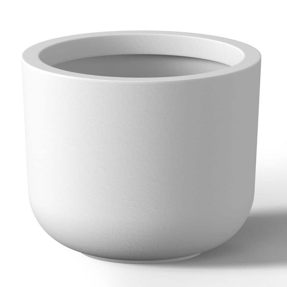 9.5 in. Small Crisp White(Enhanced Core) Concrete Round Planter / Pot with Drainage Holes price history on PriceWatchPro