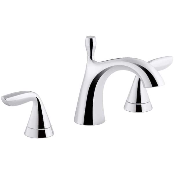 KOHLER Willamette 8 in. Widespread 2-Handle Low Flow Bathroom Faucet in Polished Chrome