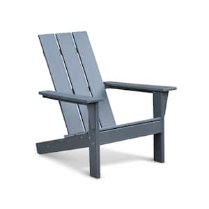 Outdoor Weather Resistant HDPE Adirondack Chair in Gray